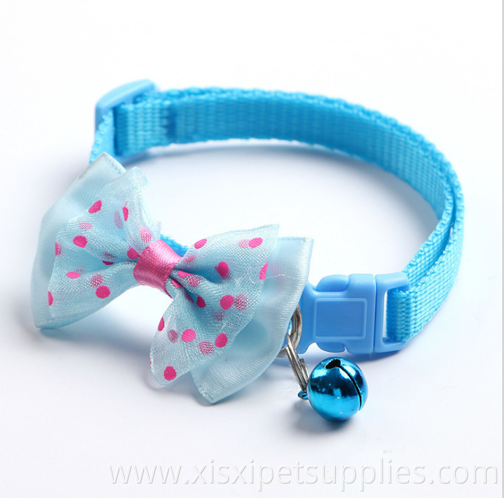 colorful bow adjustable pet collar for cat